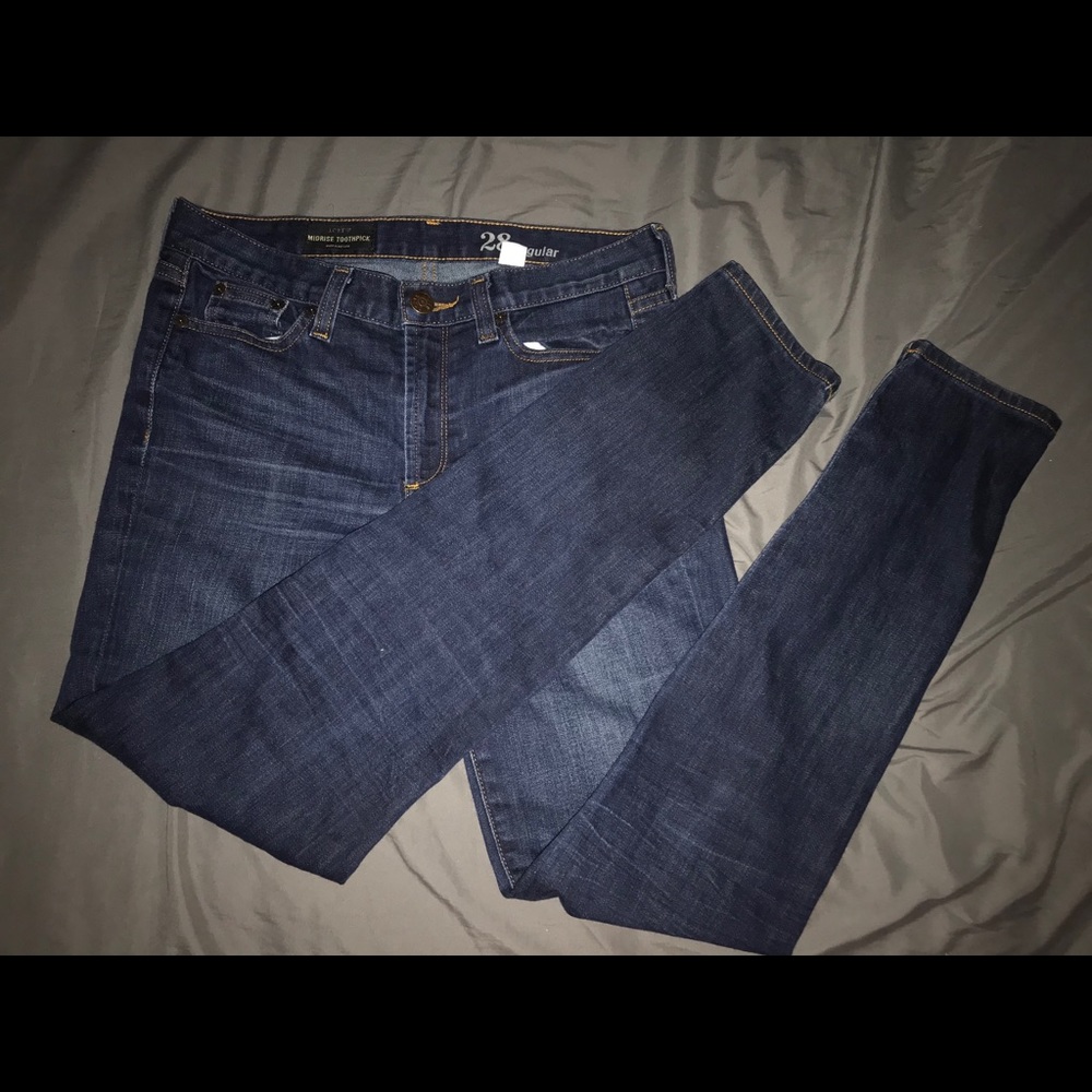 J Crew Midrise Toothpick Jeans